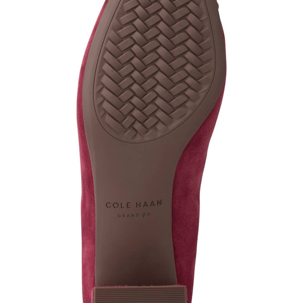 COLE HAAN THE GO-TO WATERPROOF BLOCK HEEL PUMPS IN BLACK CHERRY 8 - Picture 7 of 12